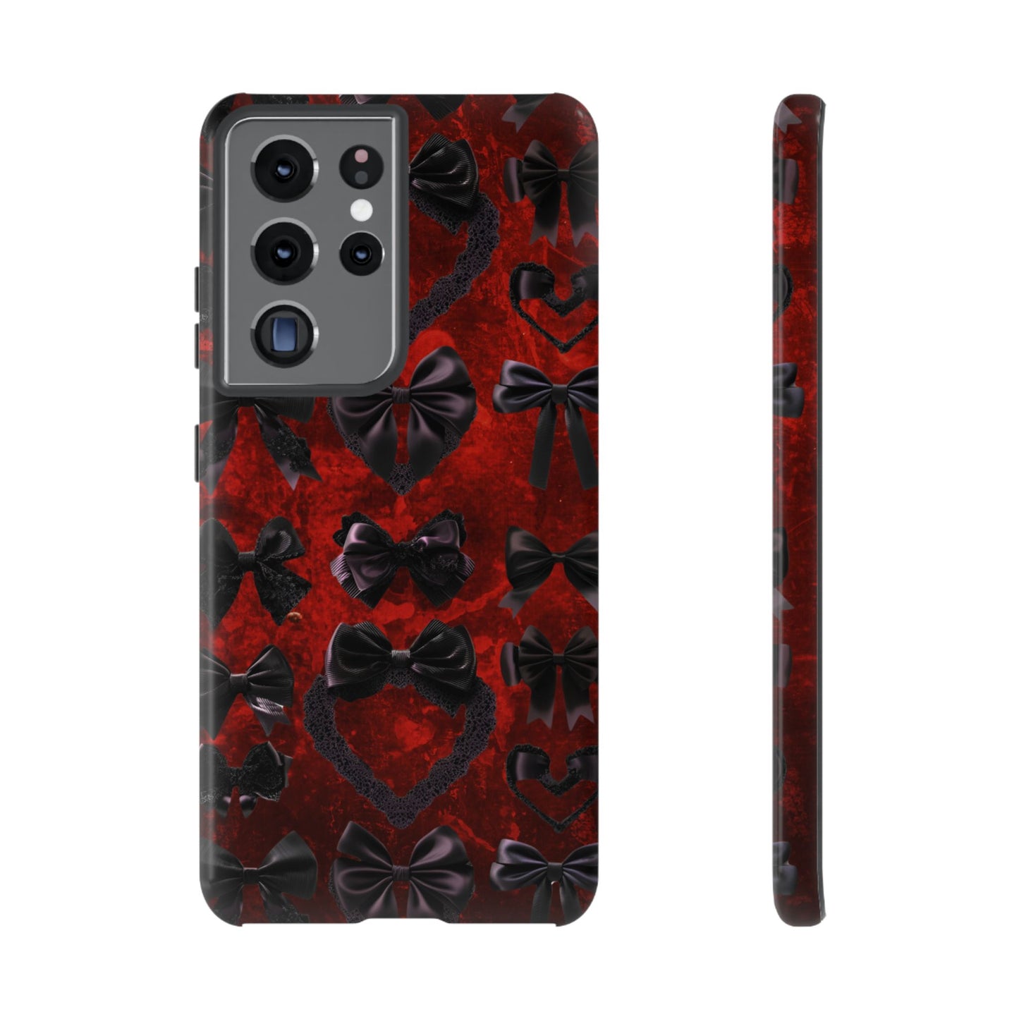Black Coquette Phone Case- Gothic Bows for iPhone 16 15 14 13 12 11, Samsung Galaxy & Google Pixel