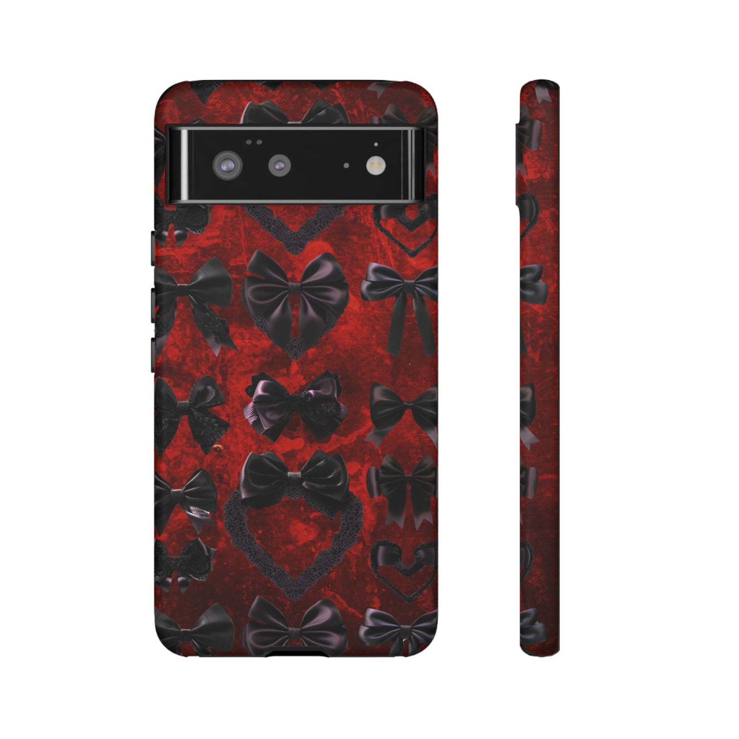 Black Coquette Phone Case- Gothic Bows for iPhone 16 15 14 13 12 11, Samsung Galaxy & Google Pixel