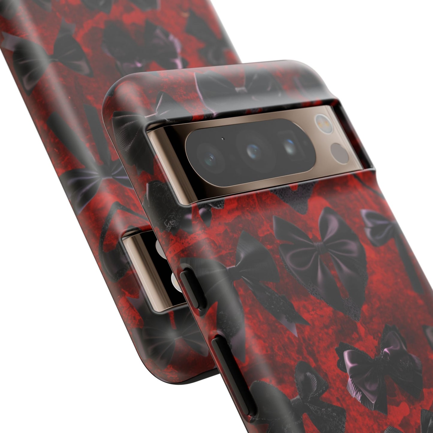 Black Coquette Phone Case- Gothic Bows for iPhone 16 15 14 13 12 11, Samsung Galaxy & Google Pixel
