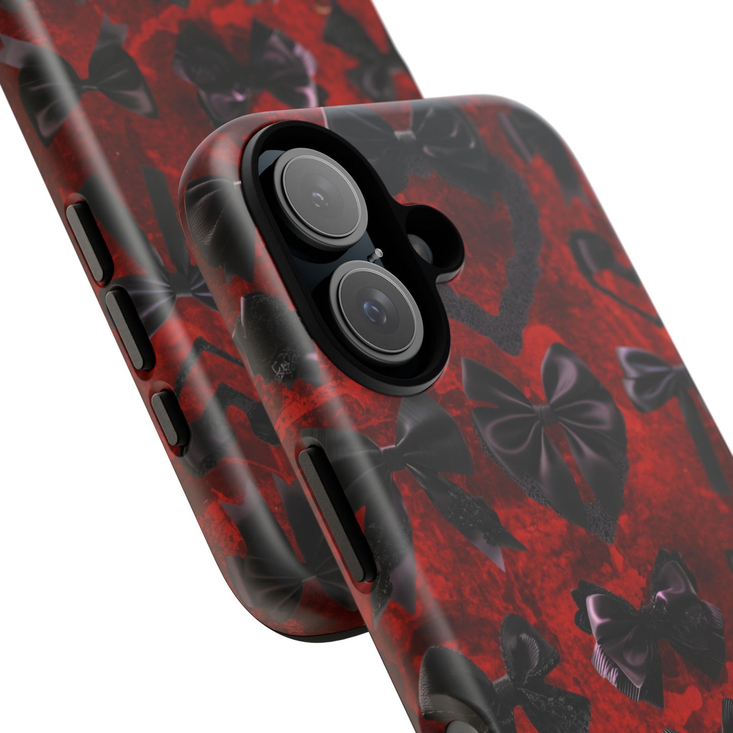 Black Coquette Phone Case- Gothic Bows for iPhone 16 15 14 13 12 11, Samsung Galaxy & Google Pixel