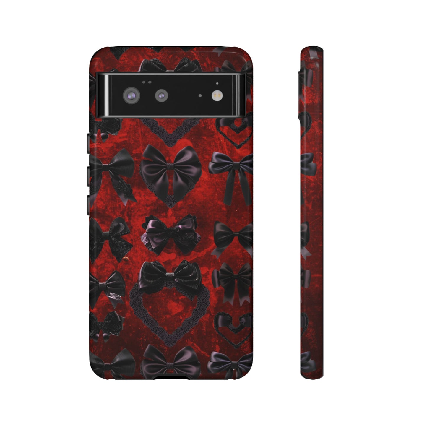 Black Coquette Phone Case- Gothic Bows for iPhone 16 15 14 13 12 11, Samsung Galaxy & Google Pixel