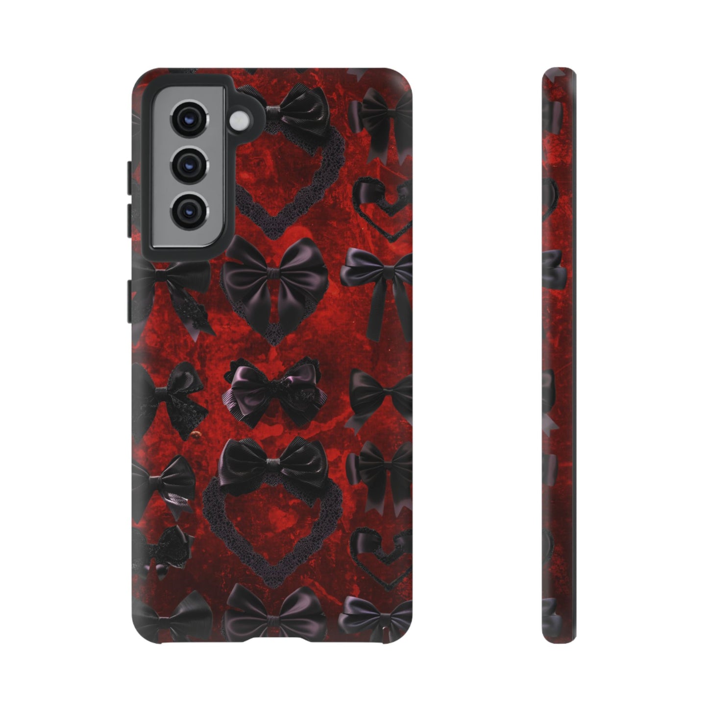 Black Coquette Phone Case- Gothic Bows for iPhone 16 15 14 13 12 11, Samsung Galaxy & Google Pixel
