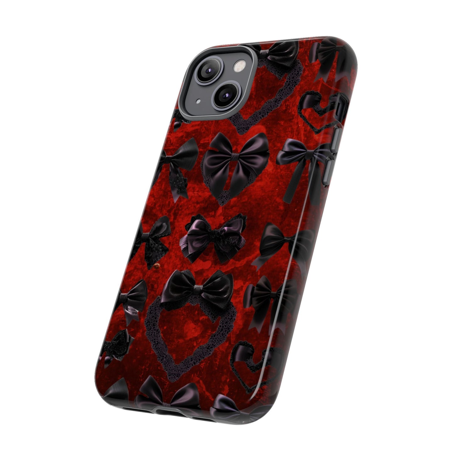 Black Coquette Phone Case- Gothic Bows for iPhone 16 15 14 13 12 11, Samsung Galaxy & Google Pixel