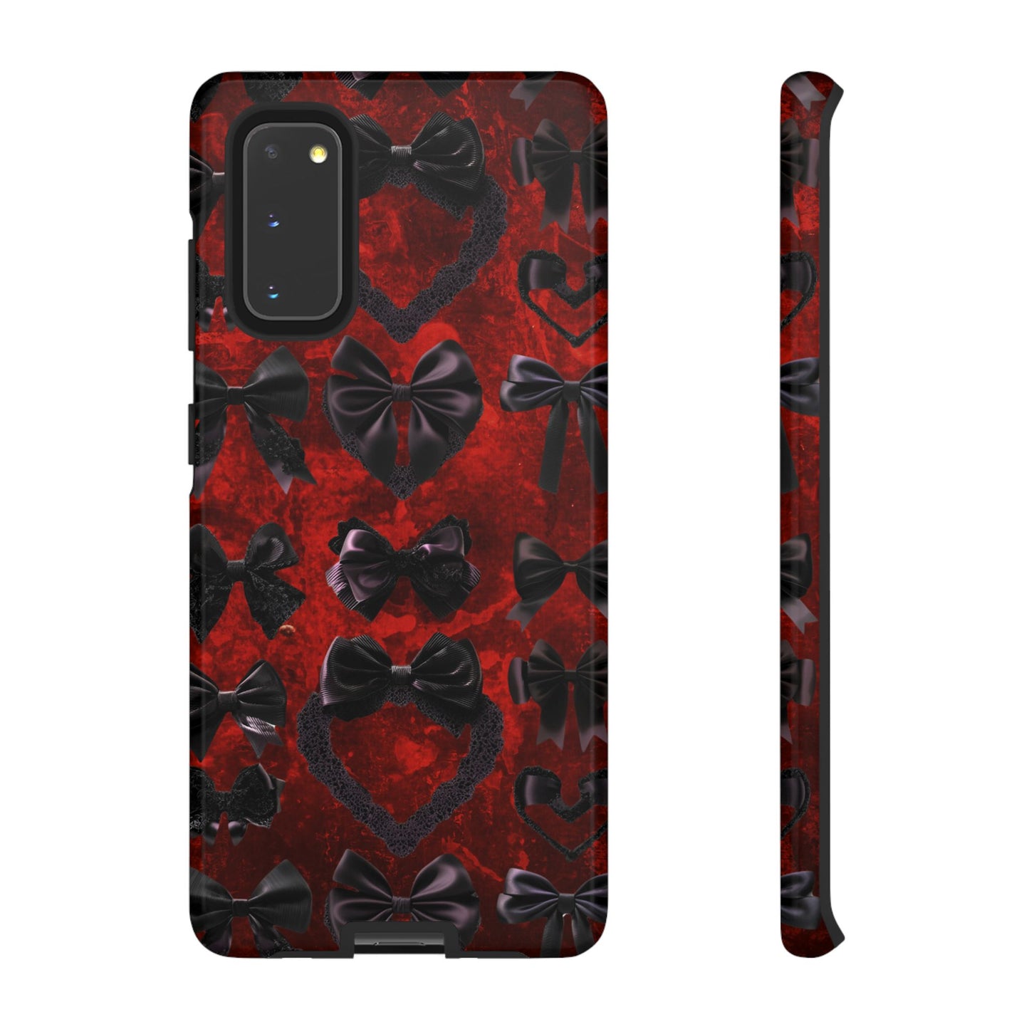 Black Coquette Phone Case- Gothic Bows for iPhone 16 15 14 13 12 11, Samsung Galaxy & Google Pixel