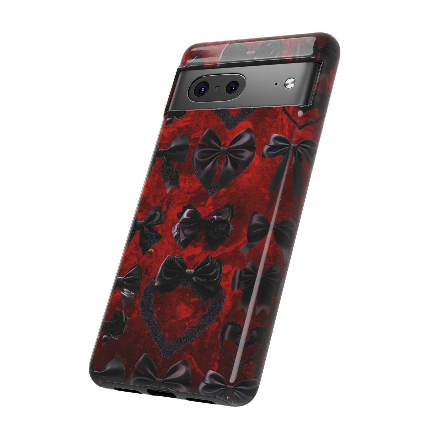 Black Coquette Phone Case- Gothic Bows for iPhone 16 15 14 13 12 11, Samsung Galaxy & Google Pixel