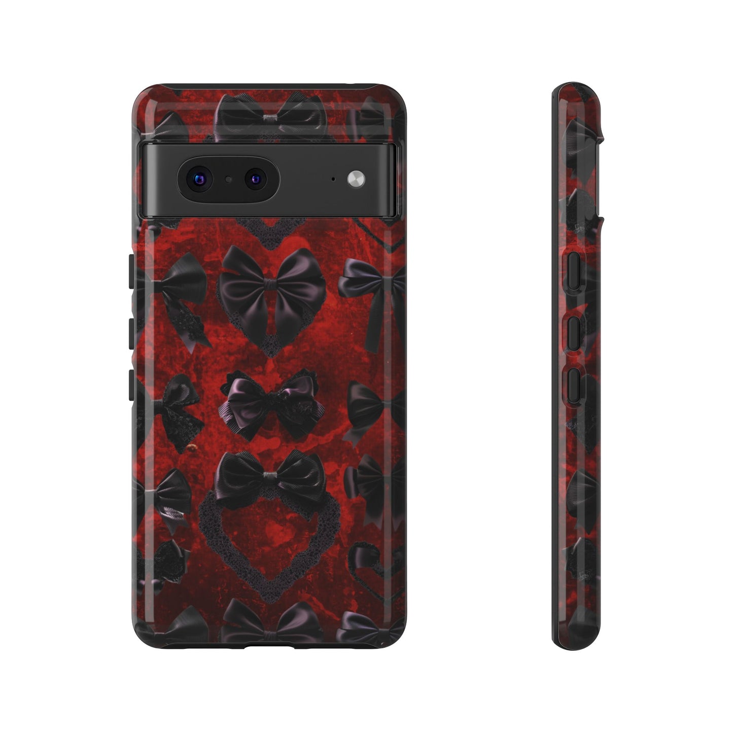 Black Coquette Phone Case- Gothic Bows for iPhone 16 15 14 13 12 11, Samsung Galaxy & Google Pixel