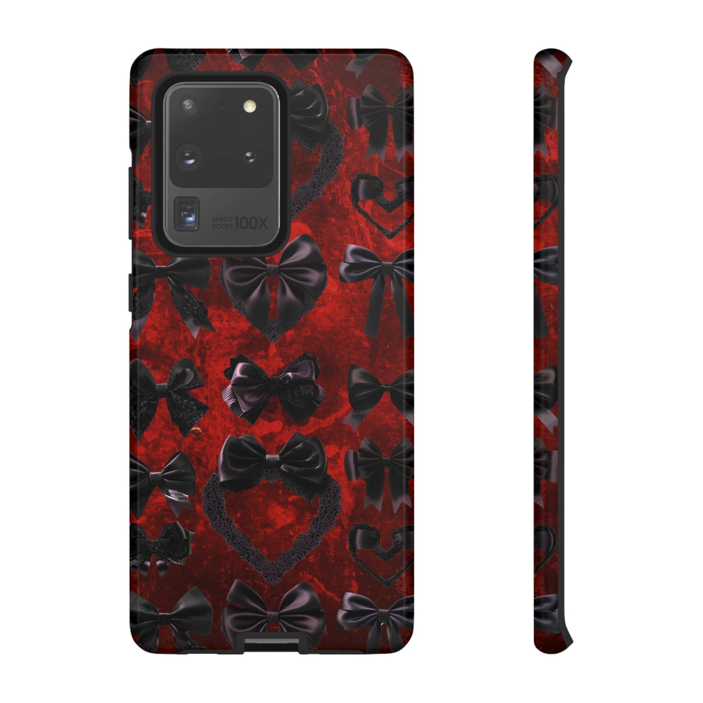Black Coquette Phone Case- Gothic Bows for iPhone 16 15 14 13 12 11, Samsung Galaxy & Google Pixel