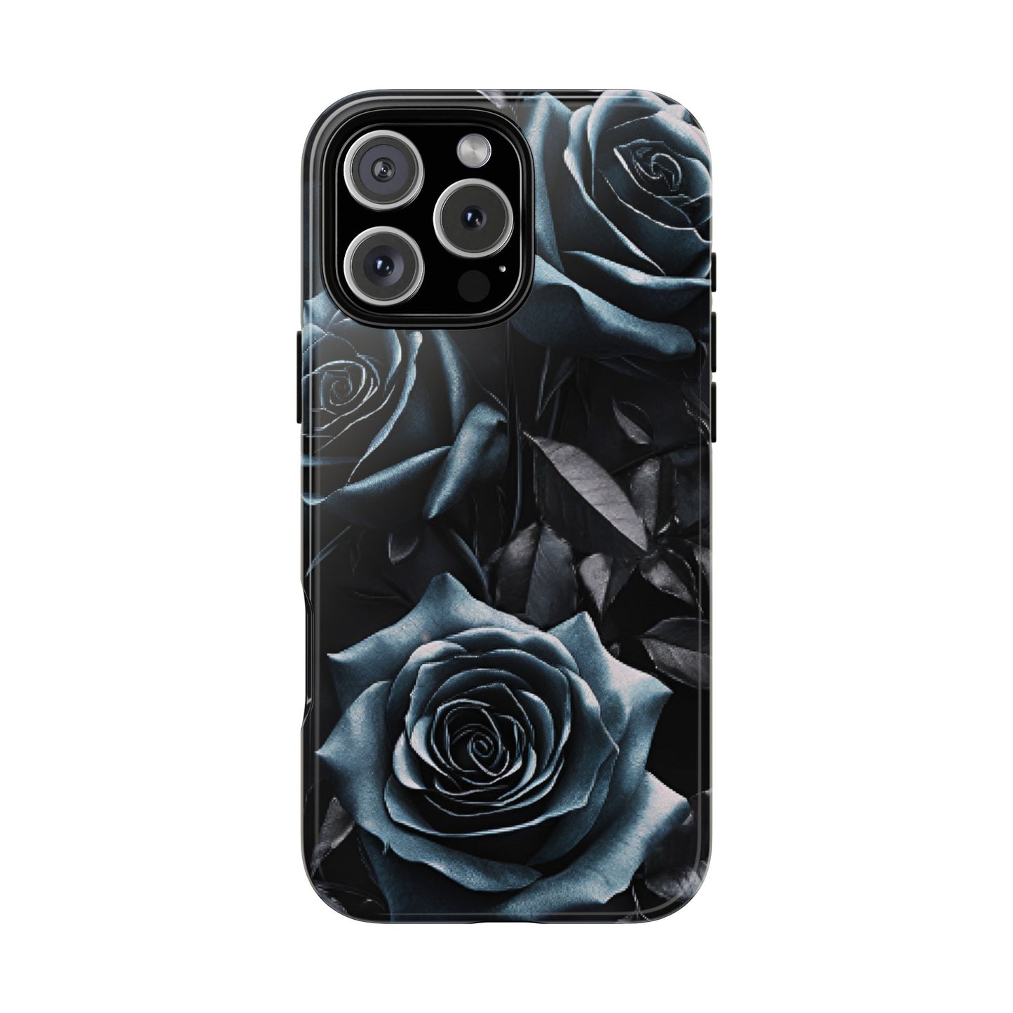 Black and Blue Roses Phone Case - Dark and Moody Gothic Flower Phone Cases - iPhone 16 15 14 13 12 11, Samsung Galaxy & Google Pixel Phone Covers - Boo and Bewear