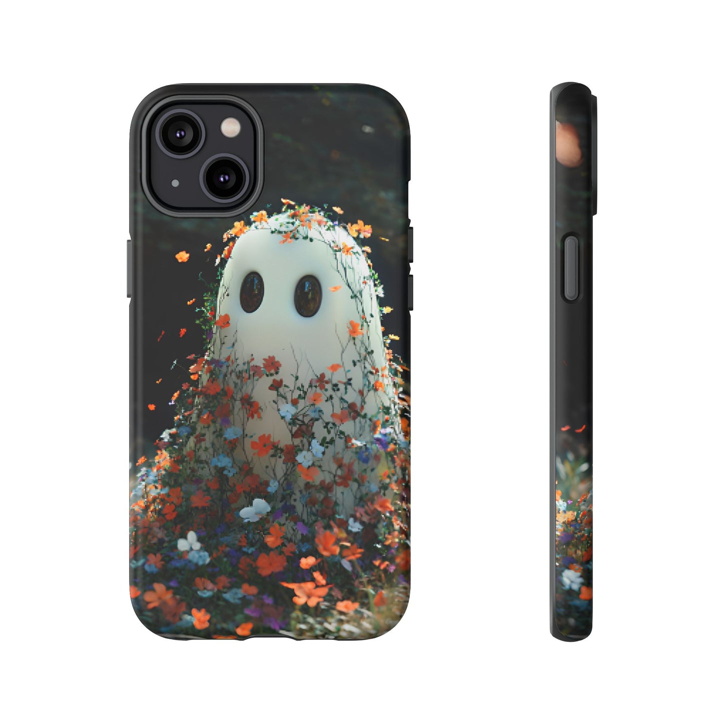 Floral Ghost Phone Case for iPhone 16 15 14 13 12 11, Samsung Galaxy & Google Pixel