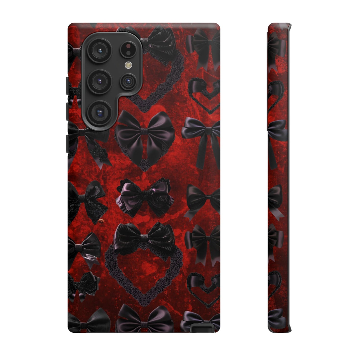 Black Coquette Phone Case- Gothic Bows for iPhone 16 15 14 13 12 11, Samsung Galaxy & Google Pixel