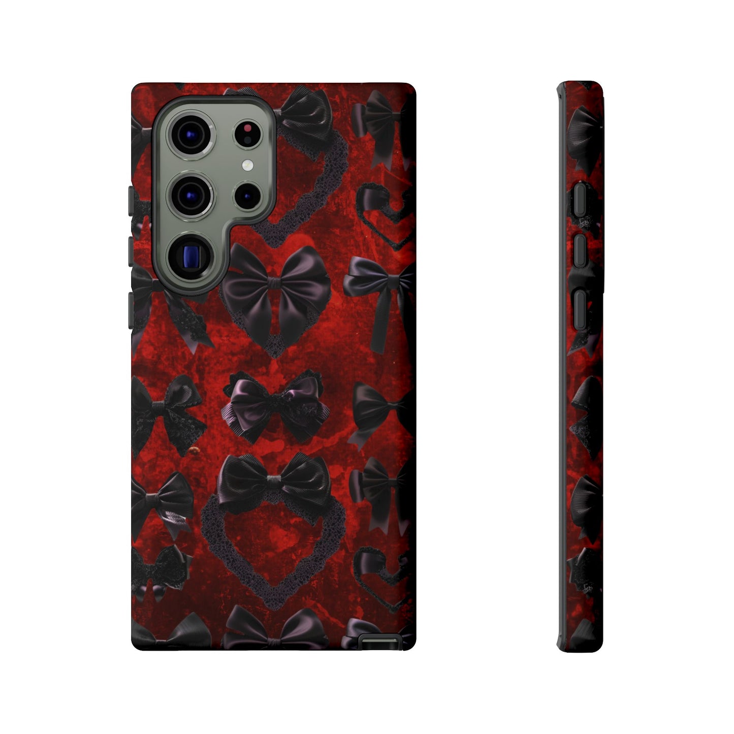 Black Coquette Phone Case- Gothic Bows for iPhone 16 15 14 13 12 11, Samsung Galaxy & Google Pixel
