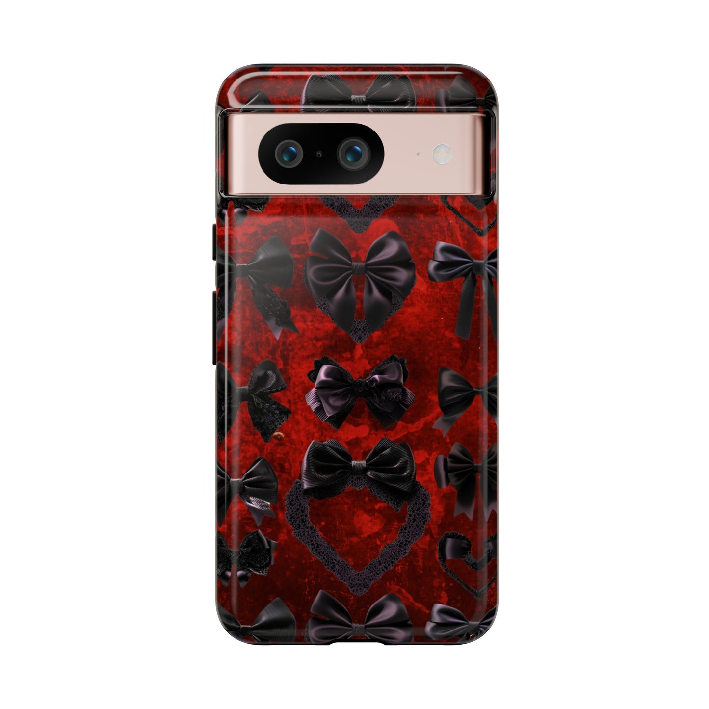 Black Coquette Phone Case- Gothic Bows for iPhone 16 15 14 13 12 11, Samsung Galaxy & Google Pixel