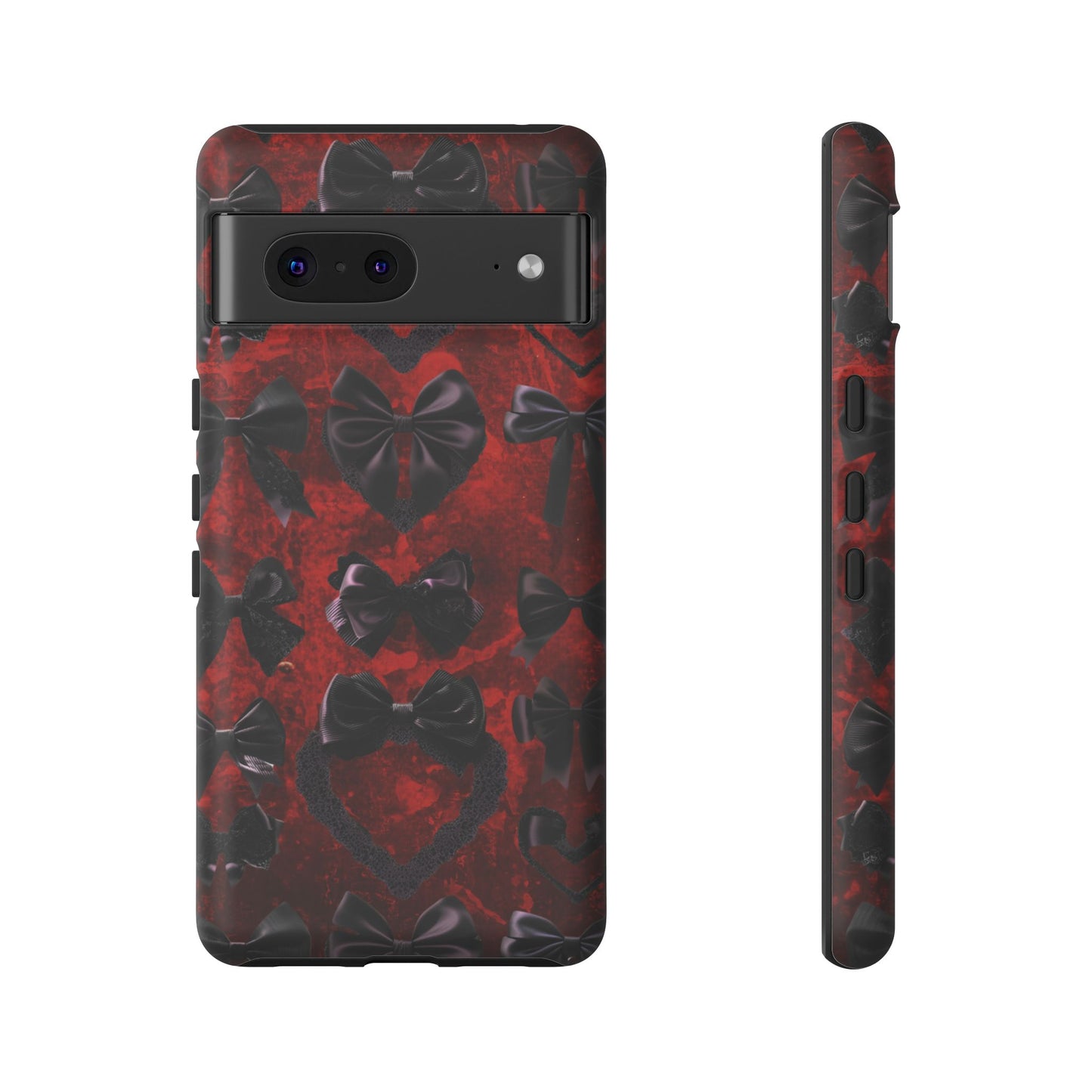 Black Coquette Phone Case- Gothic Bows for iPhone 16 15 14 13 12 11, Samsung Galaxy & Google Pixel