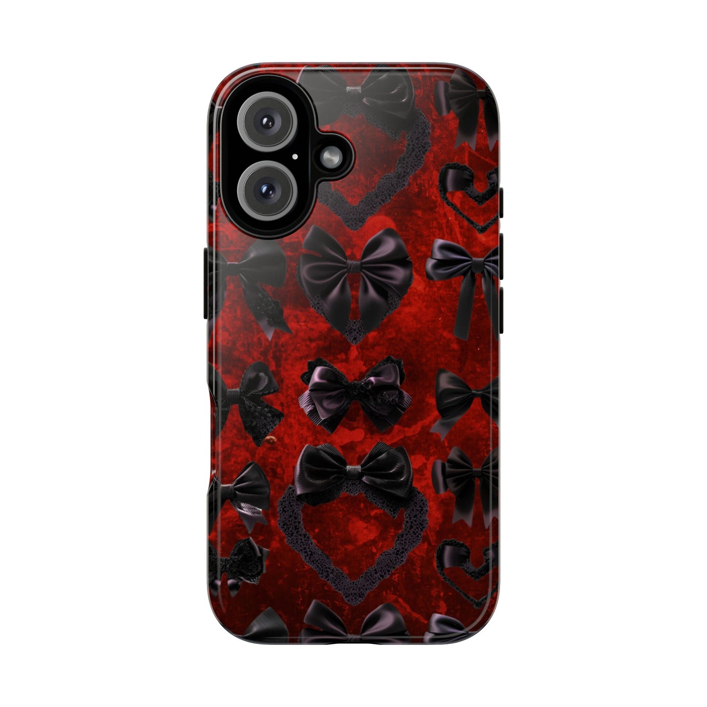 Black Coquette Phone Case- Gothic Bows for iPhone 16 15 14 13 12 11, Samsung Galaxy & Google Pixel