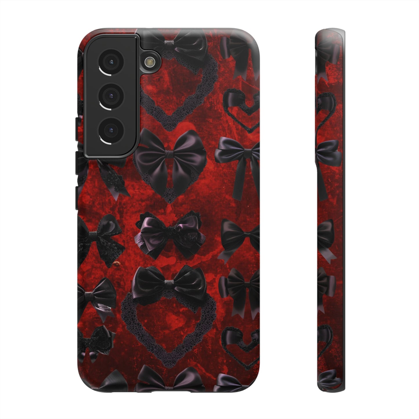Black Coquette Phone Case- Gothic Bows for iPhone 16 15 14 13 12 11, Samsung Galaxy & Google Pixel
