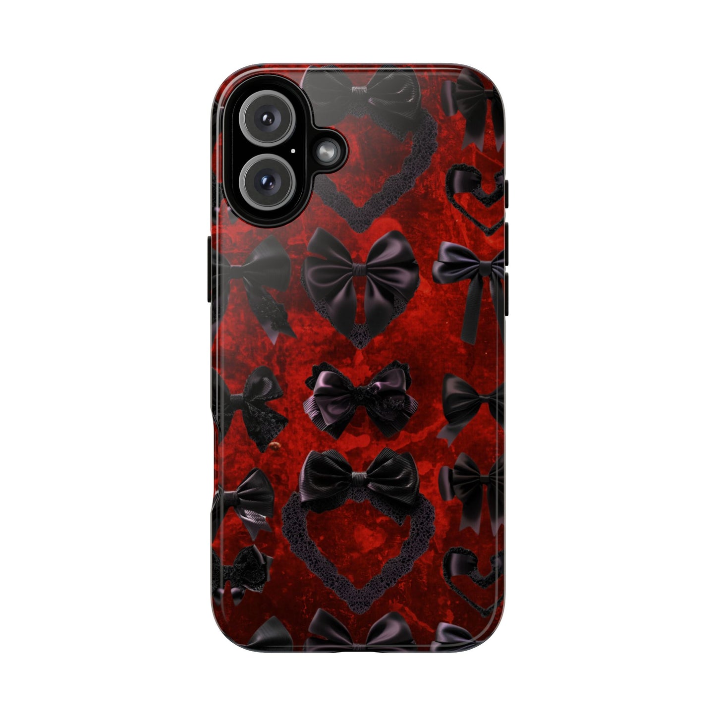 Black Coquette Phone Case- Gothic Bows for iPhone 16 15 14 13 12 11, Samsung Galaxy & Google Pixel