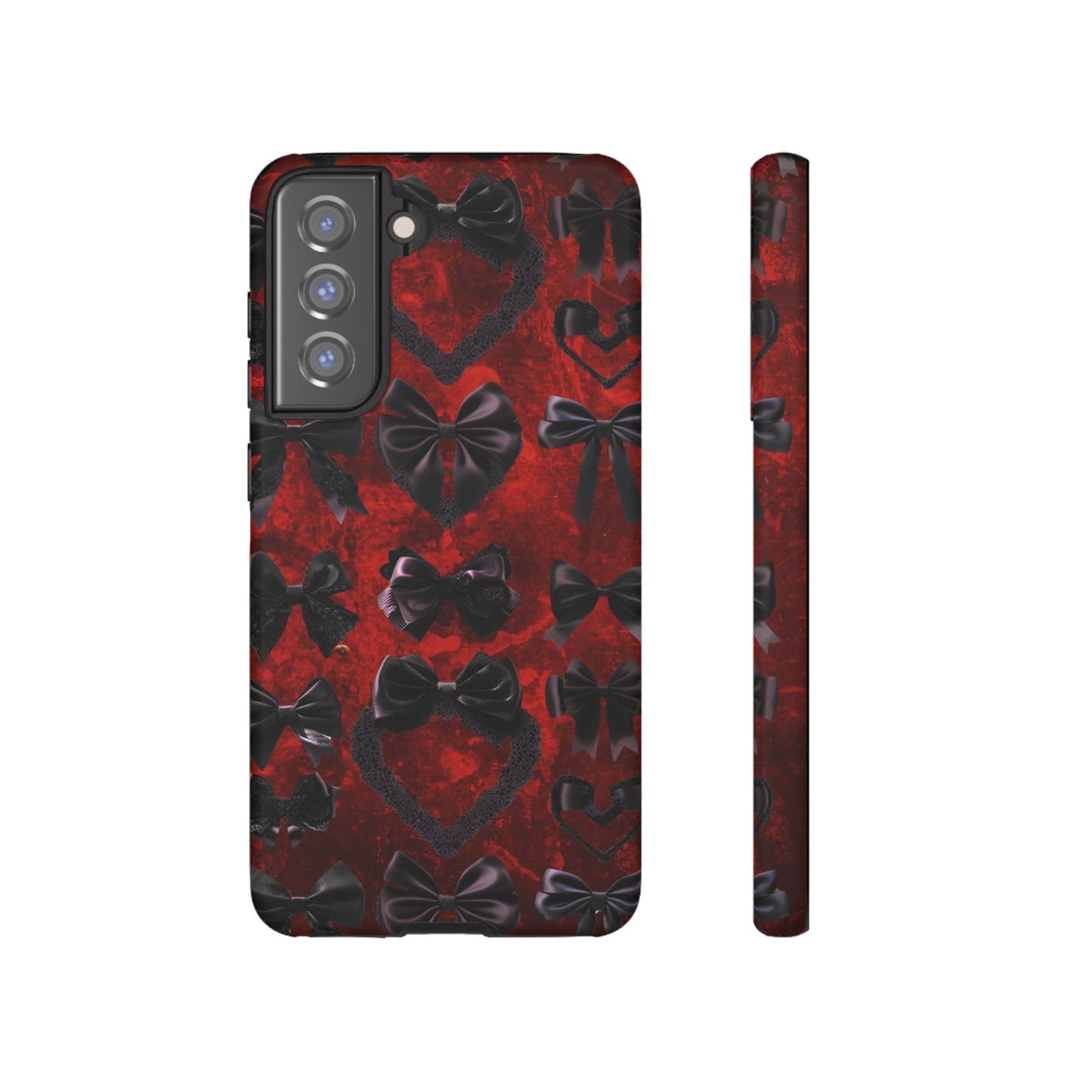 Black Coquette Phone Case- Gothic Bows for iPhone 16 15 14 13 12 11, Samsung Galaxy & Google Pixel