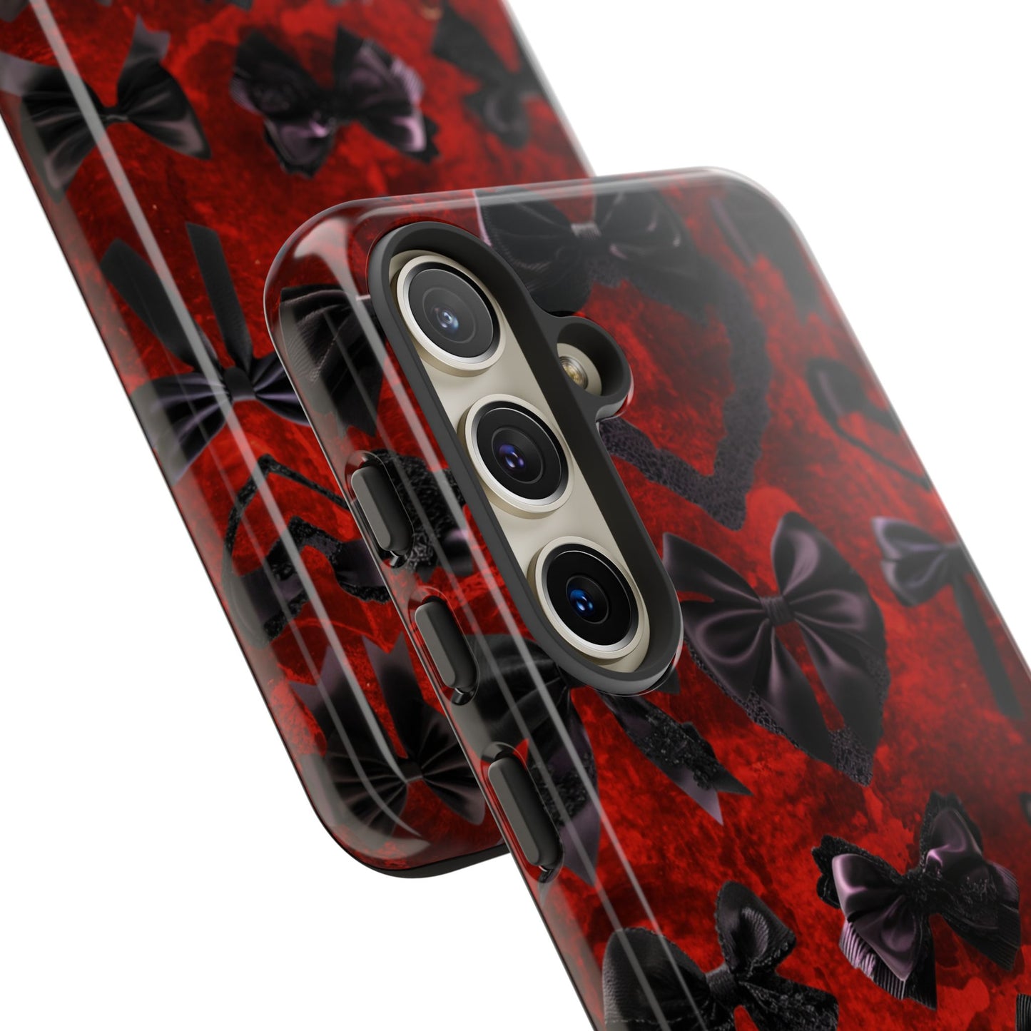 Black Coquette Phone Case- Gothic Bows for iPhone 16 15 14 13 12 11, Samsung Galaxy & Google Pixel