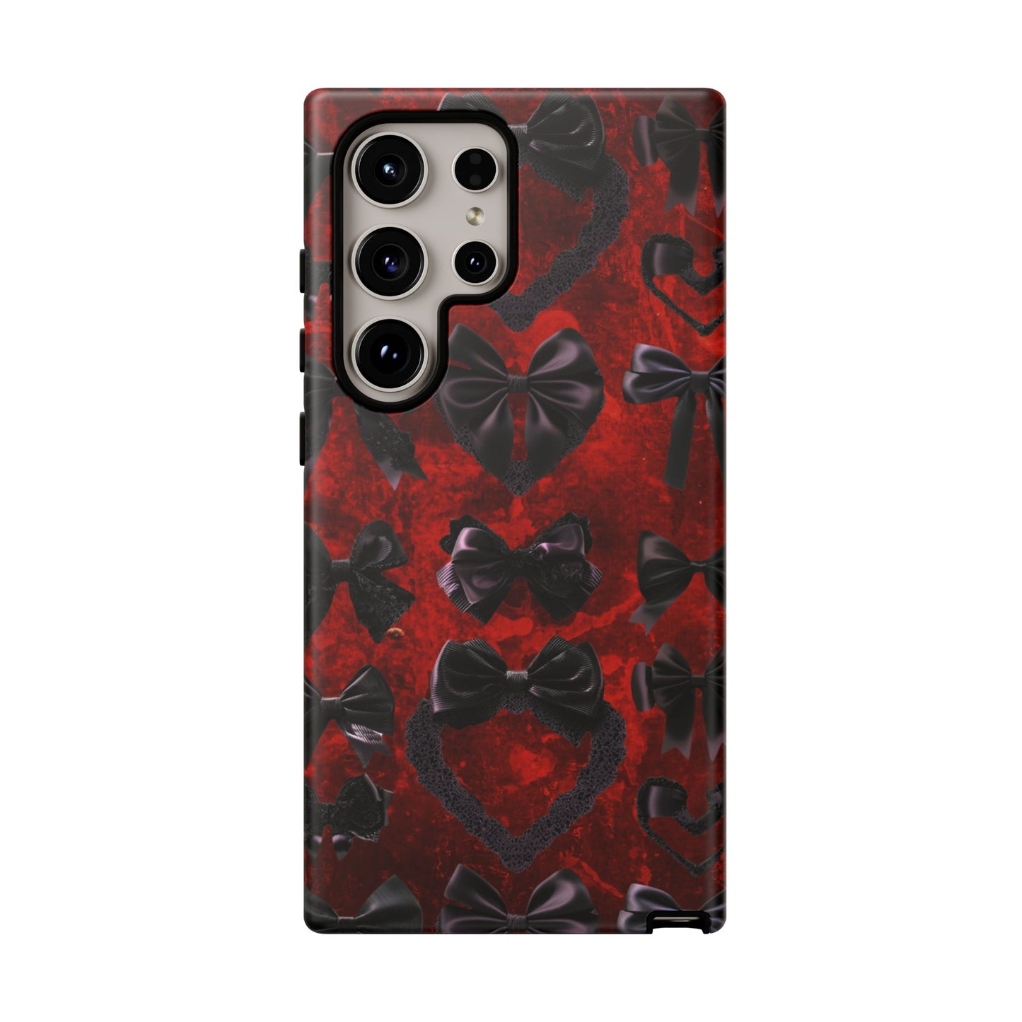 Black Coquette Phone Case- Gothic Bows for iPhone 16 15 14 13 12 11, Samsung Galaxy & Google Pixel