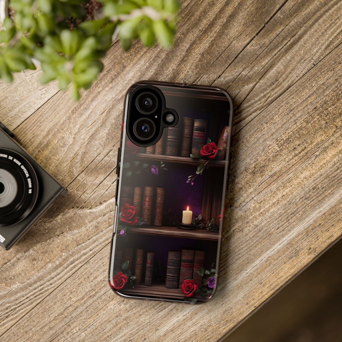 Vintage Books Phone Case - Goth Dark Academia Library Phone Cases for iPhone 16 15 14 13 12 11, Samsung Galaxy & Google Pixel