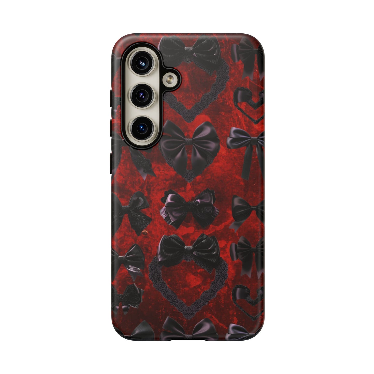 Black Coquette Phone Case- Gothic Bows for iPhone 16 15 14 13 12 11, Samsung Galaxy & Google Pixel