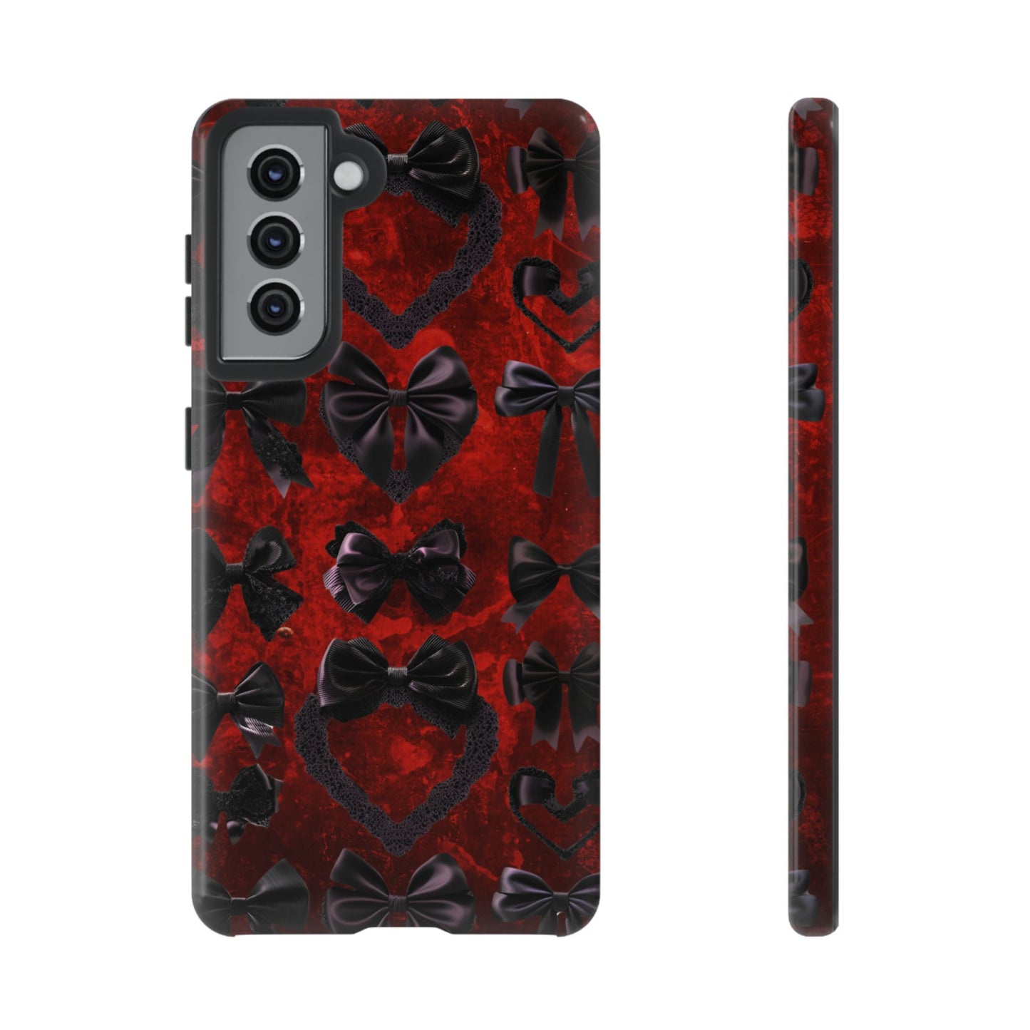 Black Coquette Phone Case- Gothic Bows for iPhone 16 15 14 13 12 11, Samsung Galaxy & Google Pixel