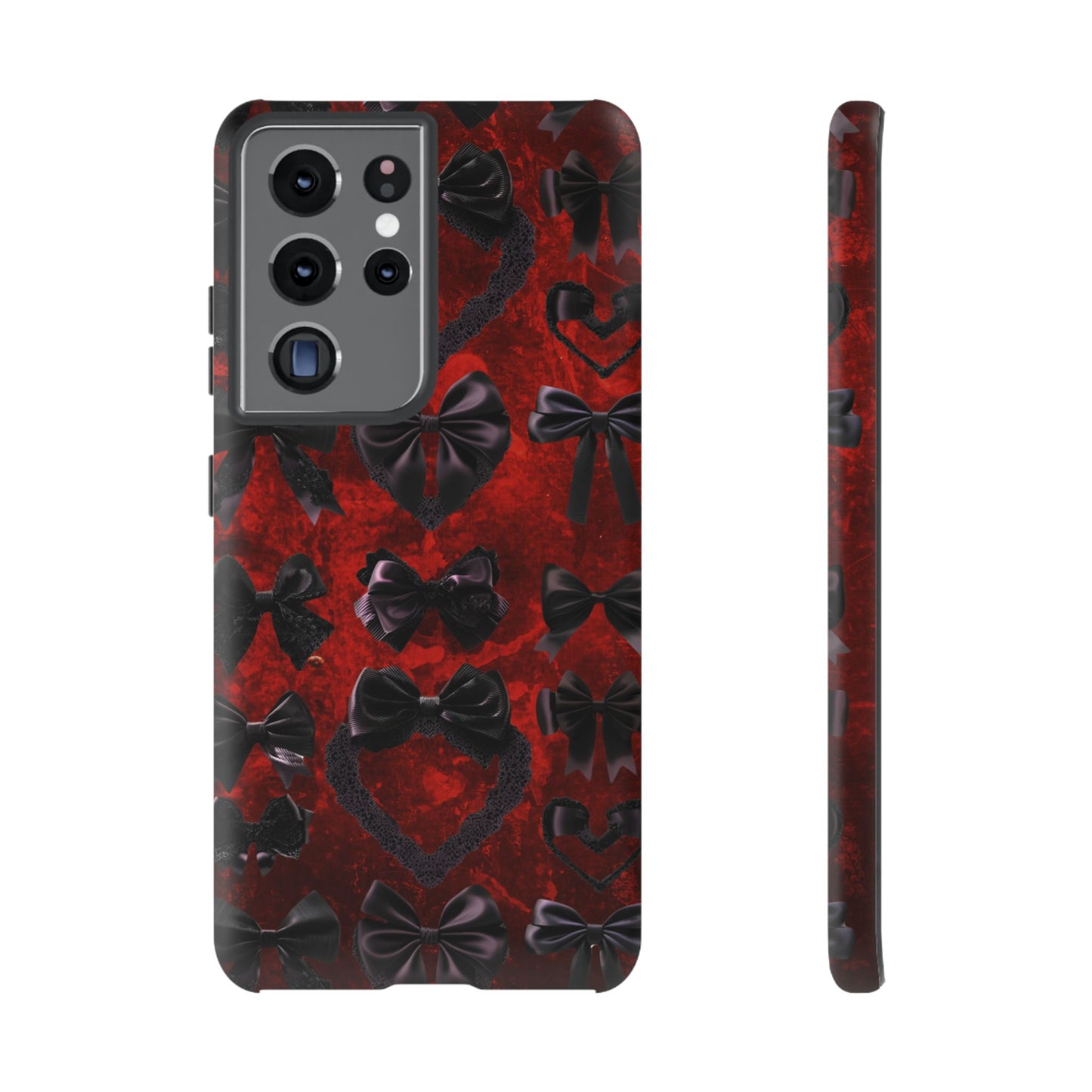 Black Coquette Phone Case- Gothic Bows for iPhone 16 15 14 13 12 11, Samsung Galaxy & Google Pixel