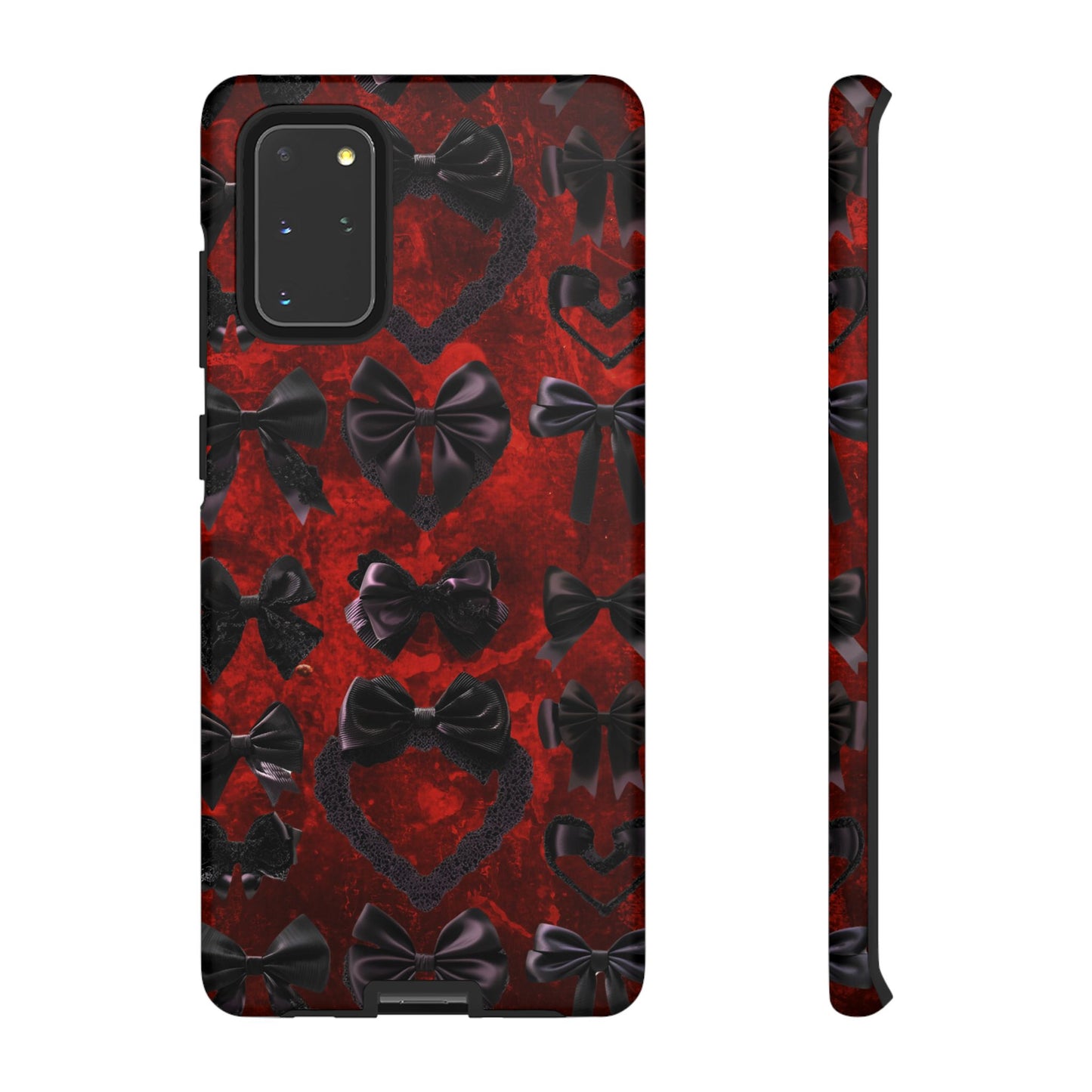 Black Coquette Phone Case- Gothic Bows for iPhone 16 15 14 13 12 11, Samsung Galaxy & Google Pixel