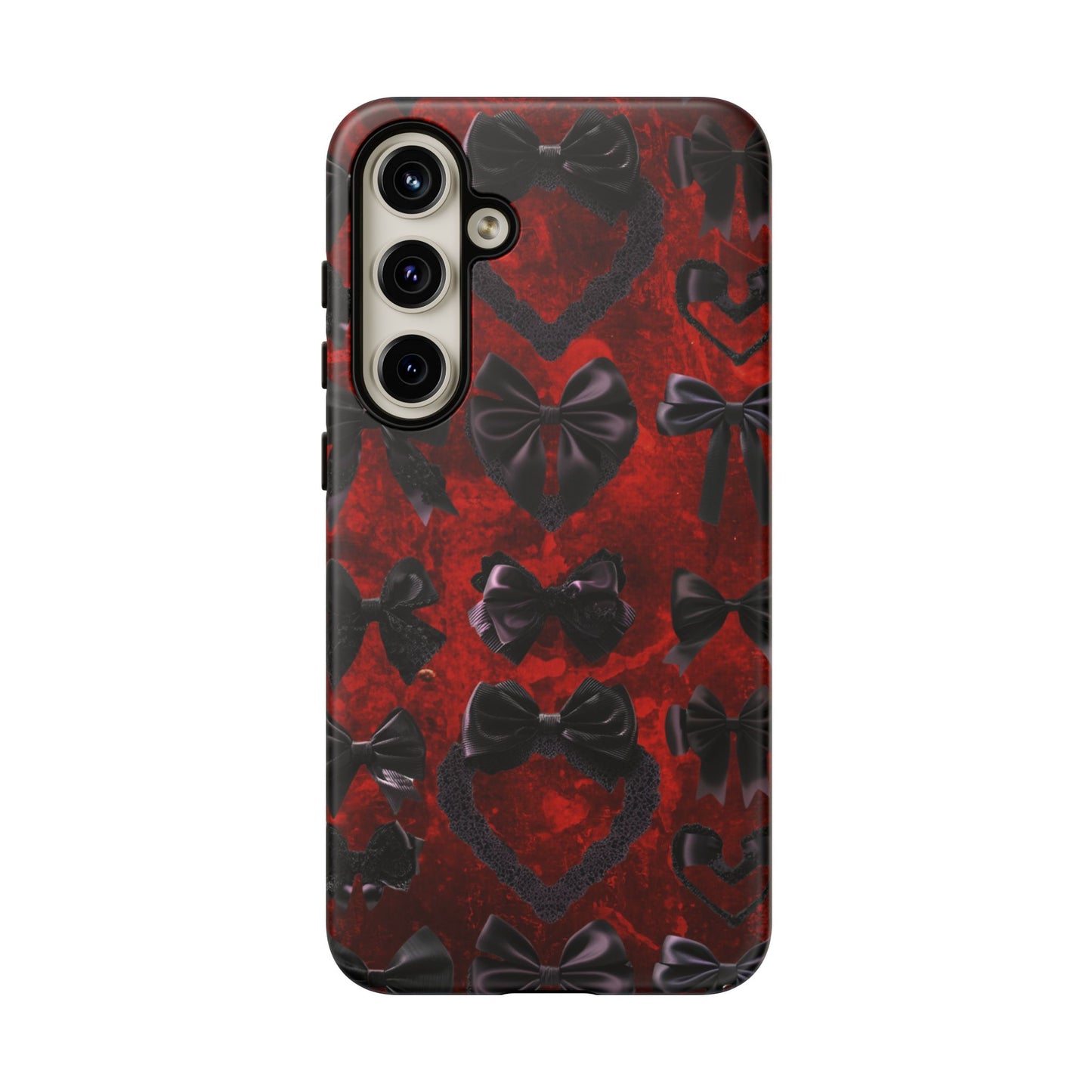 Black Coquette Phone Case- Gothic Bows for iPhone 16 15 14 13 12 11, Samsung Galaxy & Google Pixel