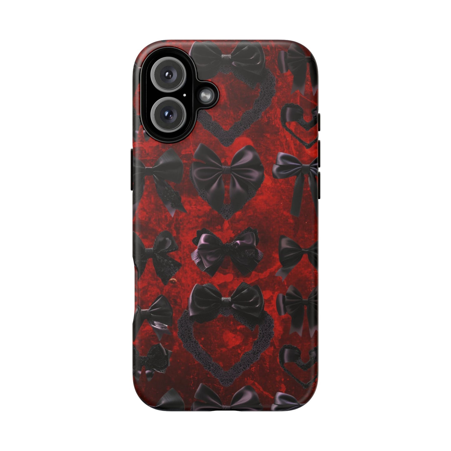 Black Coquette Phone Case- Gothic Bows for iPhone 16 15 14 13 12 11, Samsung Galaxy & Google Pixel