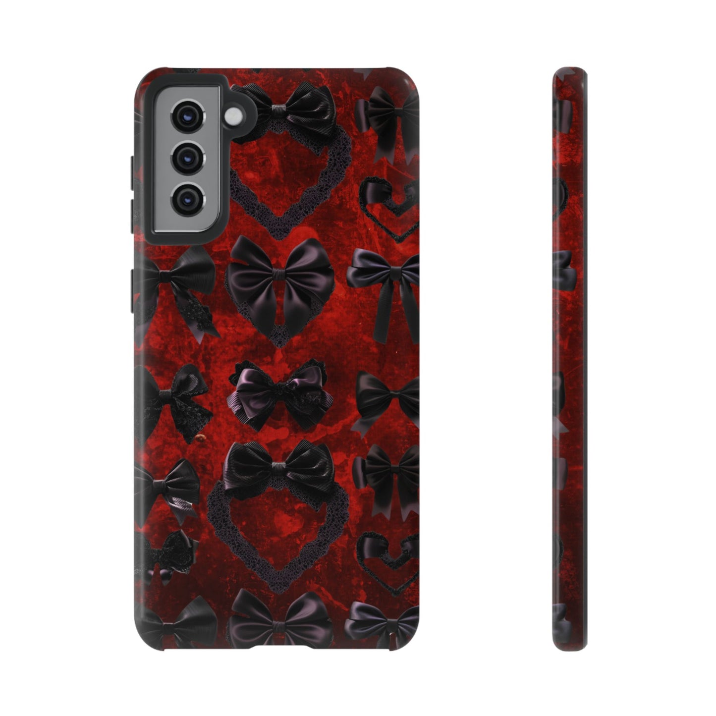 Black Coquette Phone Case- Gothic Bows for iPhone 16 15 14 13 12 11, Samsung Galaxy & Google Pixel
