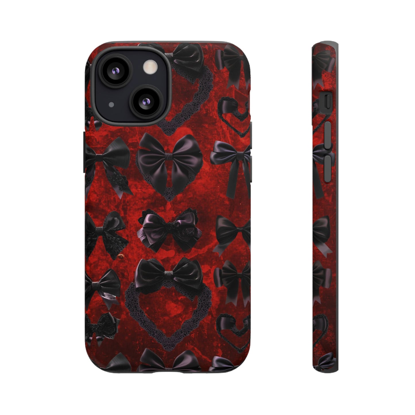 Black Coquette Phone Case- Gothic Bows for iPhone 16 15 14 13 12 11, Samsung Galaxy & Google Pixel