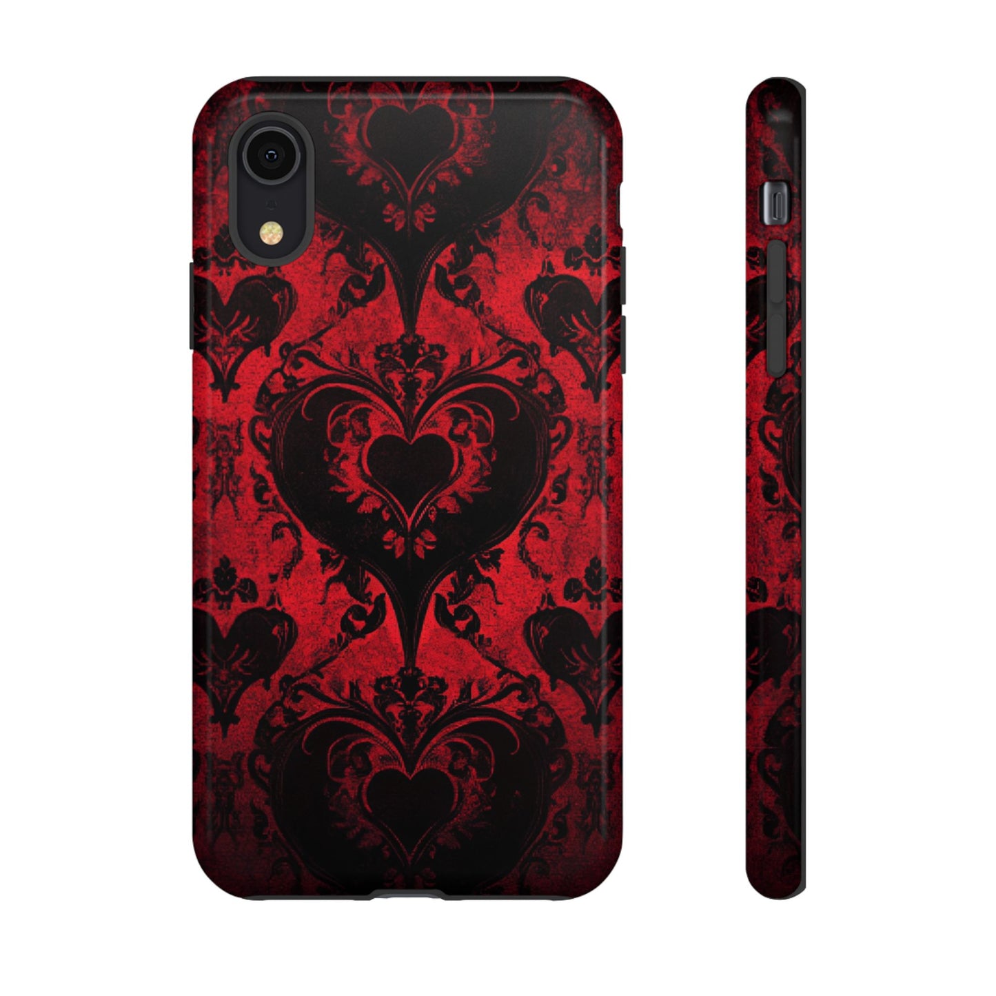 Gothic Dark Romance Phone Case - Black Hearts Phone Cover - iPhone 16 15 14 13 12 11, Samsung Galaxy & Google Pixel Phone Covers - Boo and Bewear