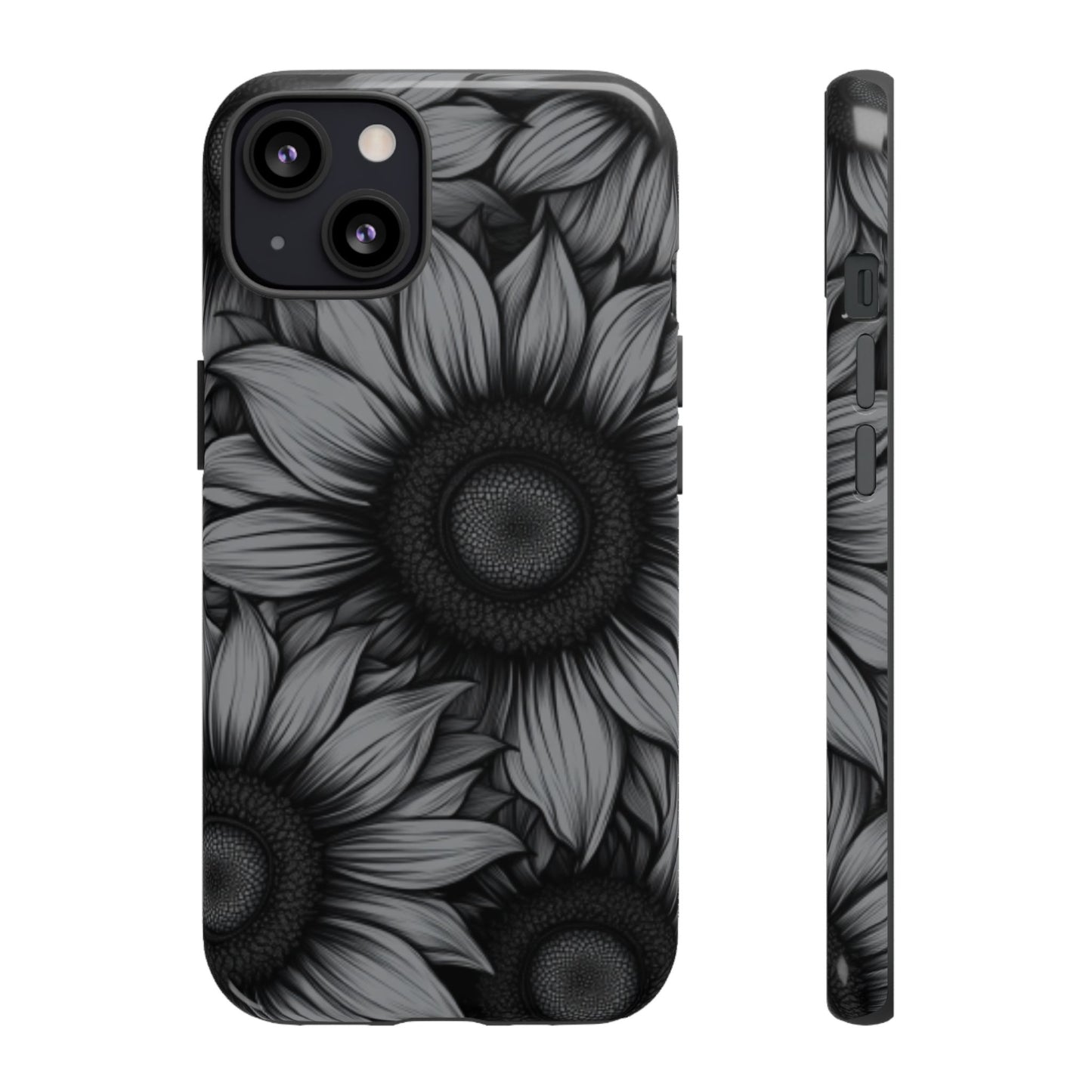 Sunflower Phone Case - Dark Gothic Floral Phone Cases - Phone 16 15 14 13 12 11, Samsung Galaxy & Google Pixel Phone Covers - Boo and Bewear