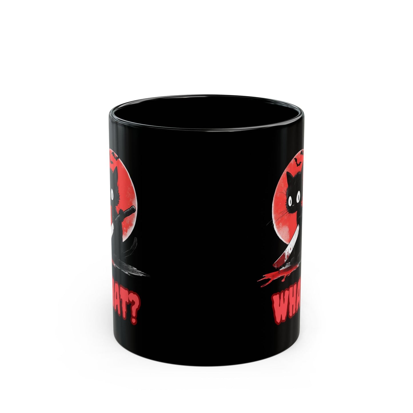 Black Cat Halloween Mug What? - Boo and Bewear