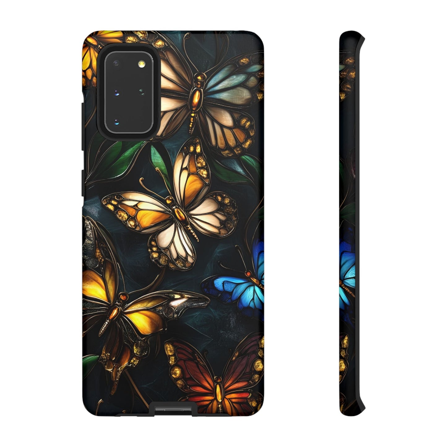 Butterfly Stained Glass Phone Case - Glass Mosaic Phone Case - Gothic Colorful Phone Cover for iPhone 16 15 14 13 12 11, Samsung Galaxy & Google Pixel