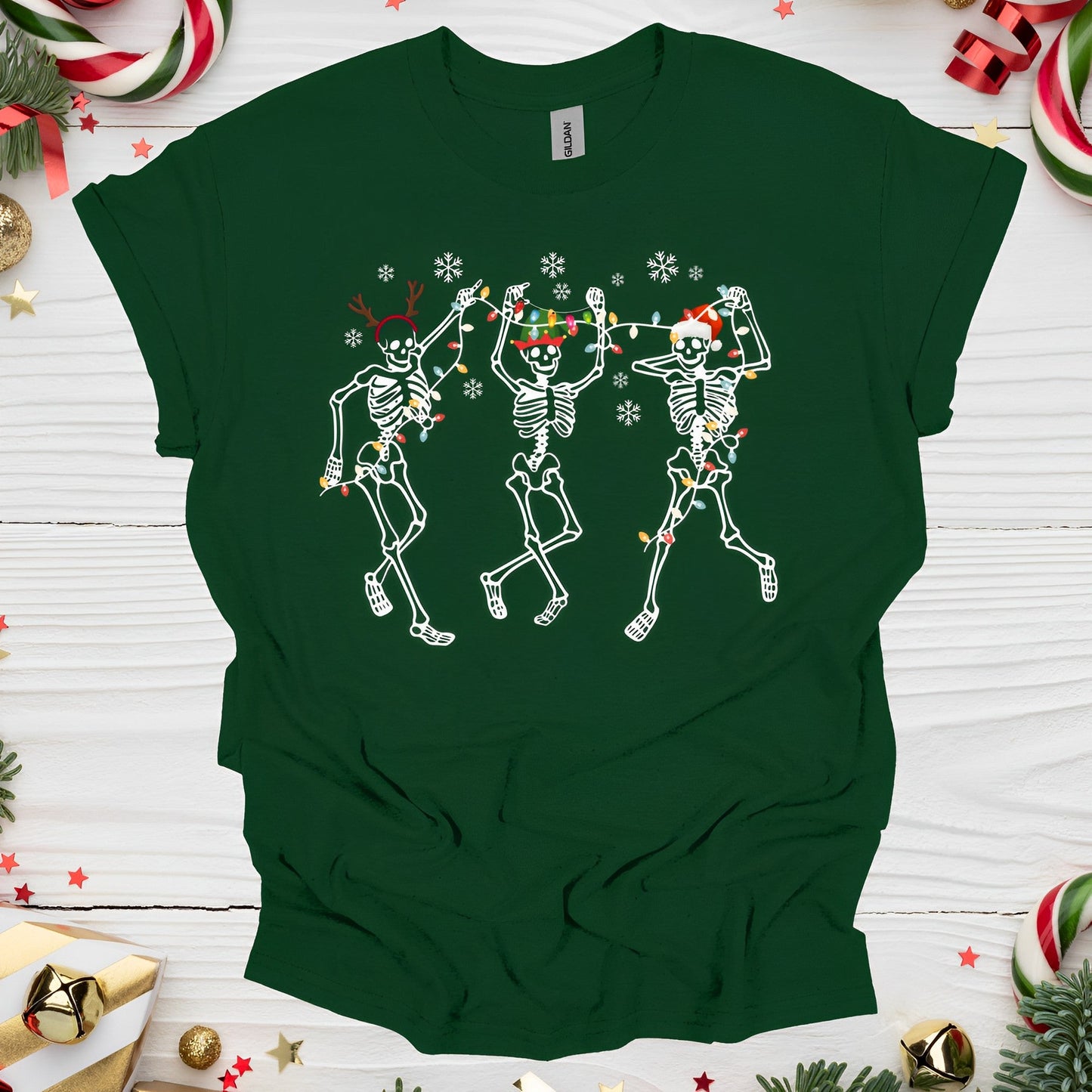 Christmas Dancing Skeleton T-Shirt - Boo and Bewear