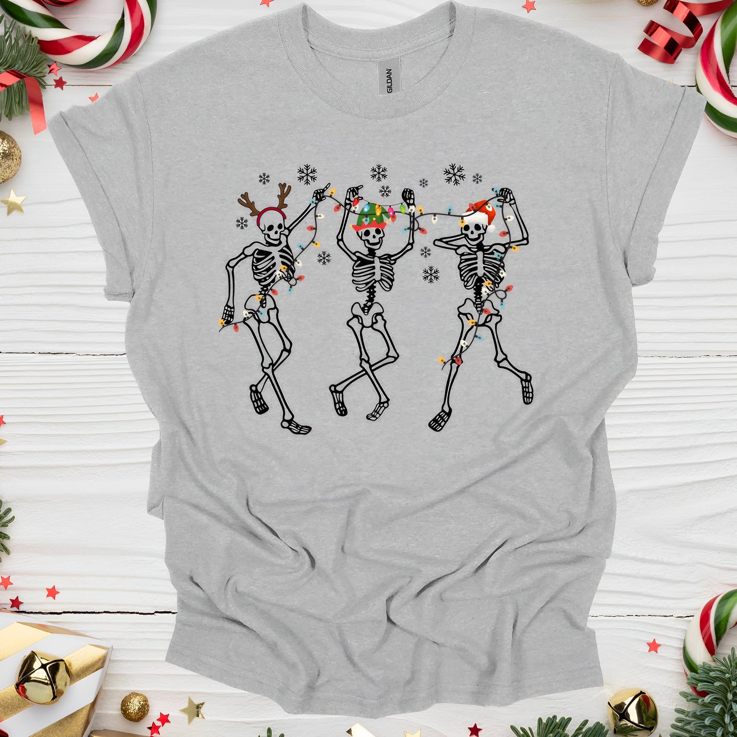 Christmas Dancing Skeleton T-Shirt - Boo and Bewear