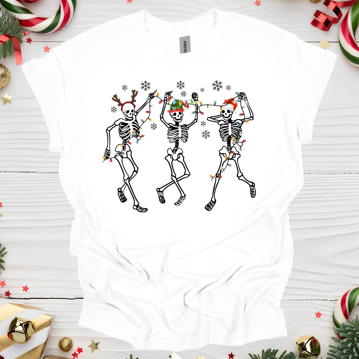 Christmas Dancing Skeleton T-Shirt - Boo and Bewear