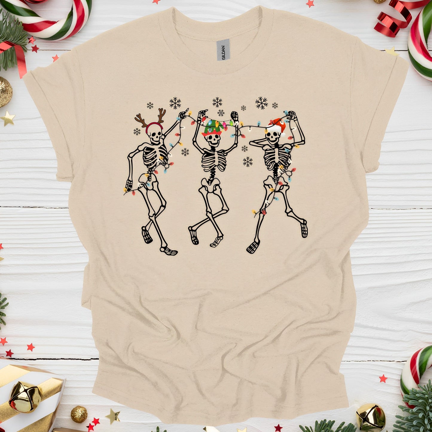 Christmas Dancing Skeleton T-Shirt - Boo and Bewear