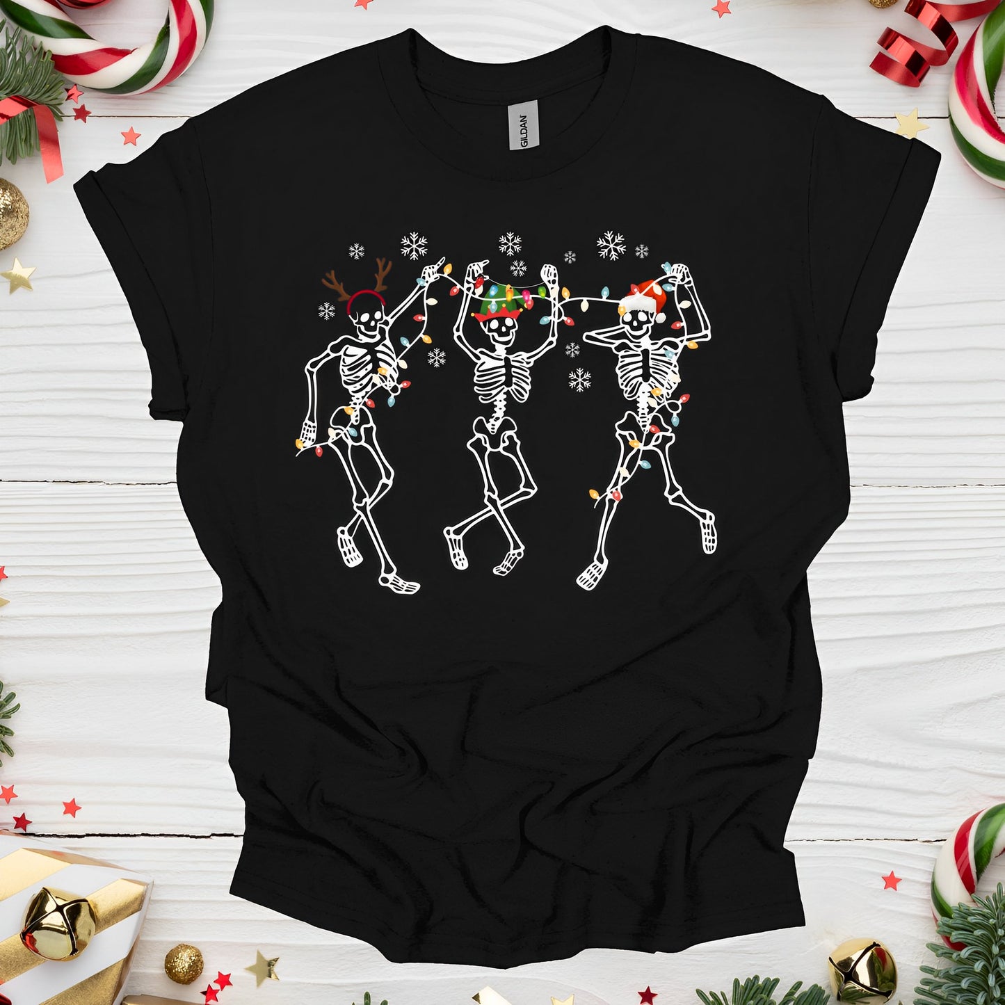 Christmas Dancing Skeleton T-Shirt - Boo and Bewear