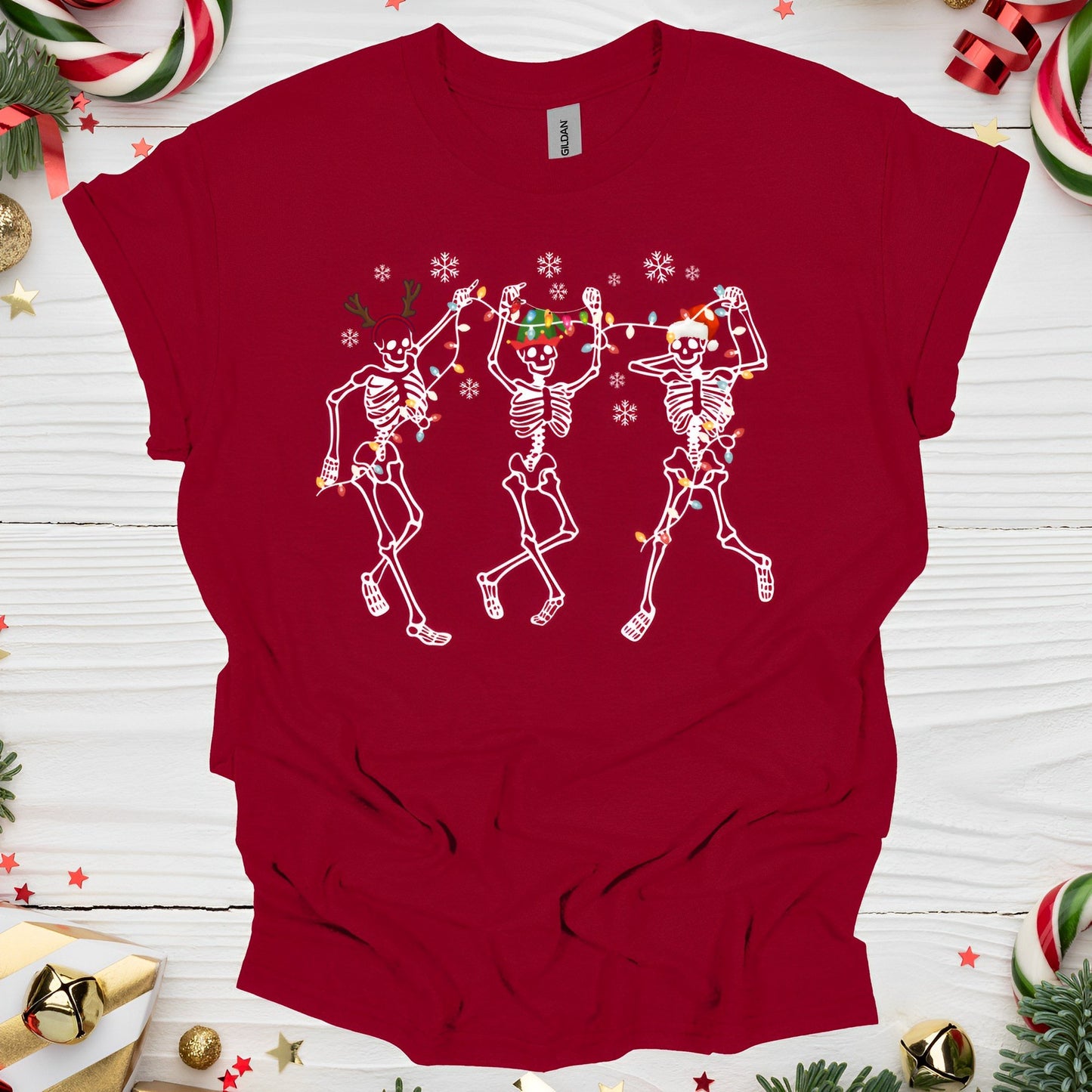 Christmas Dancing Skeleton T-Shirt - Boo and Bewear