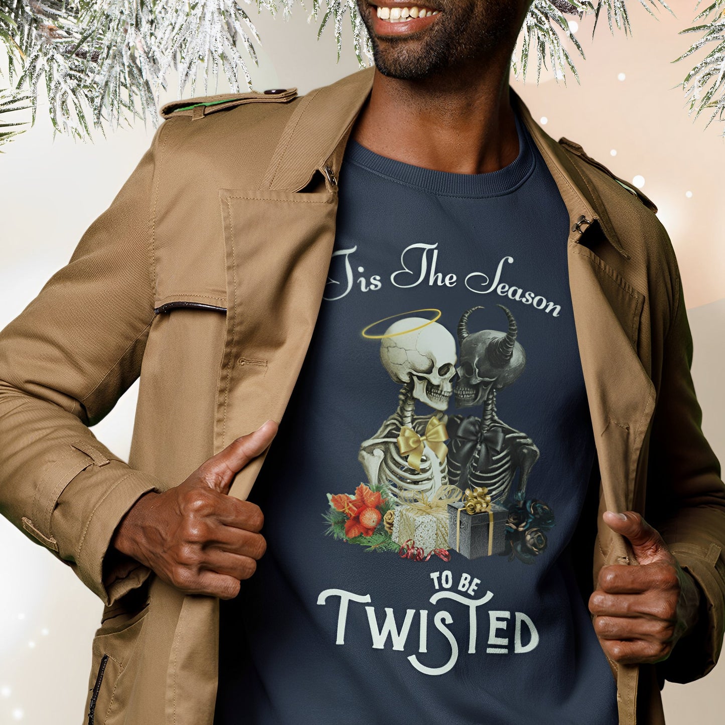 Christmas Skeleton Sweatshirt - Tis The Season To Be Twisted - Boo and Bewear