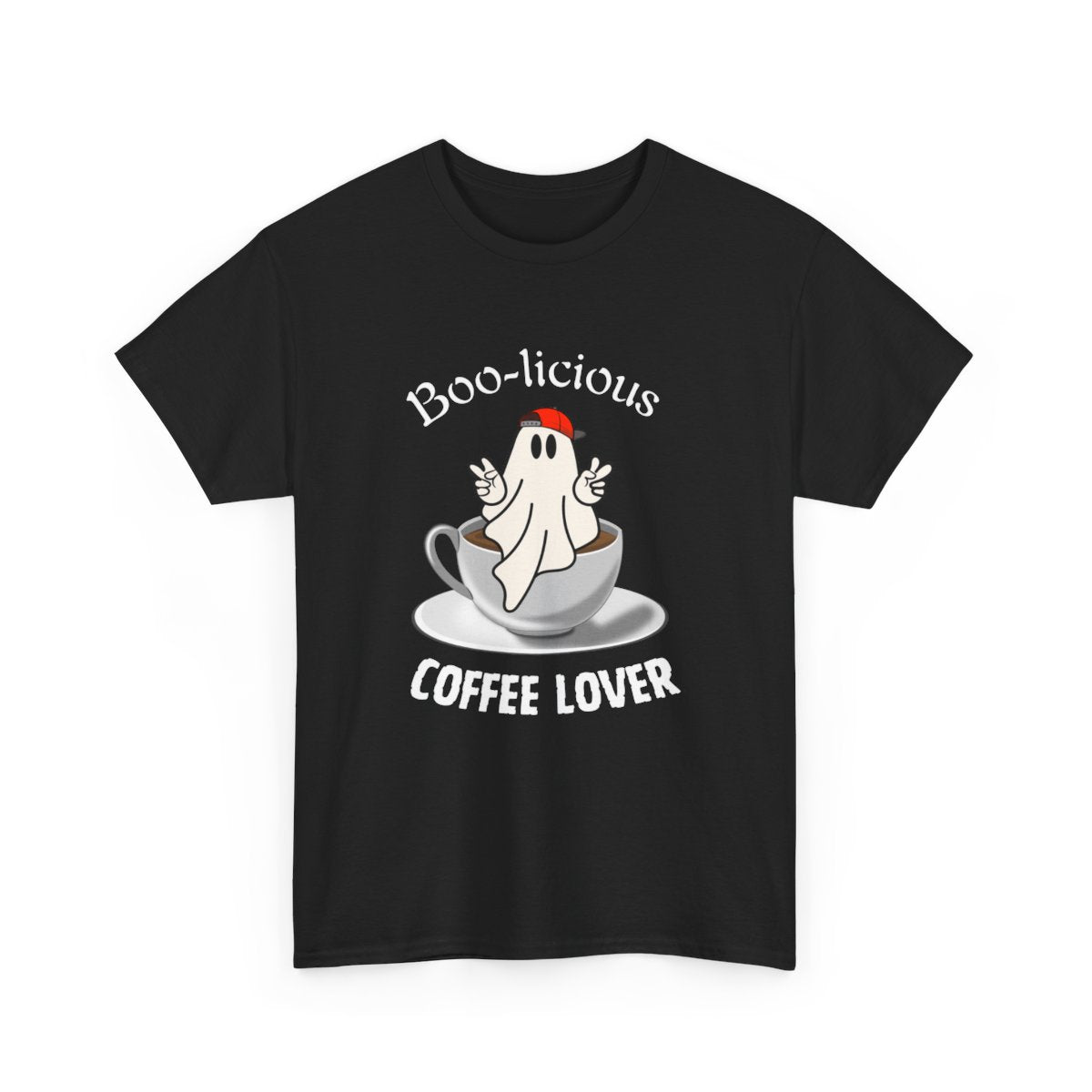 Coffee T-Shirt with Cute Ghost - BOO-licious Coffee Lover