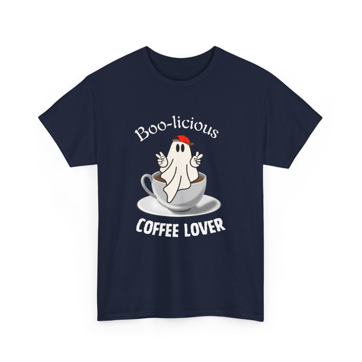 Coffee T-Shirt with Cute Ghost - BOO-licious Coffee Lover