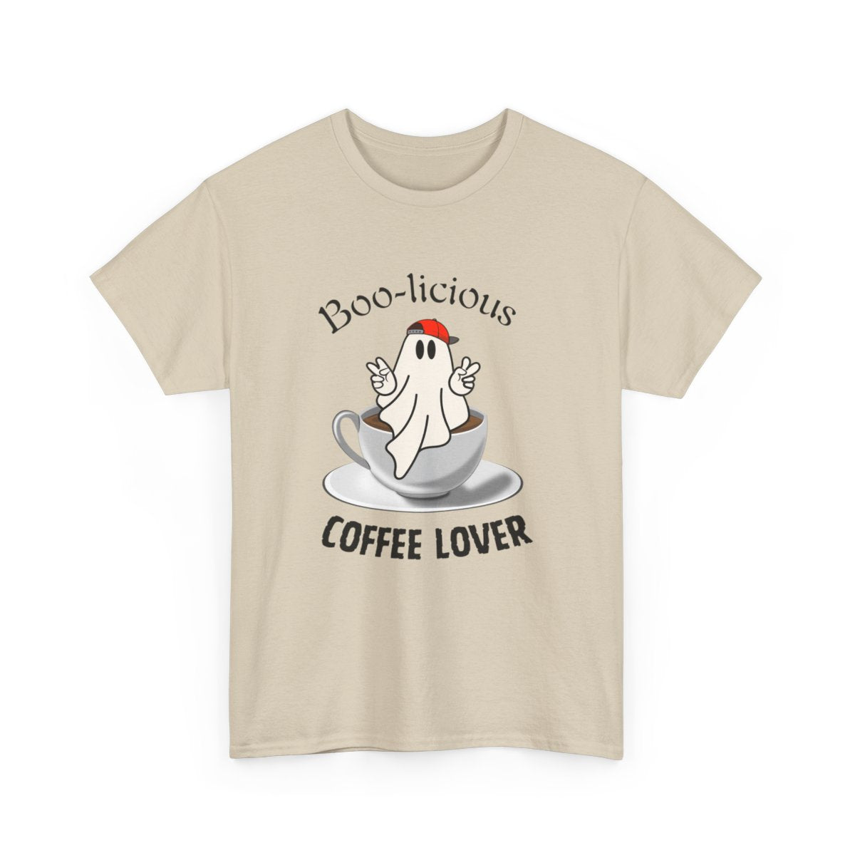 Coffee T-Shirt with Cute Ghost - BOO-licious Coffee Lover