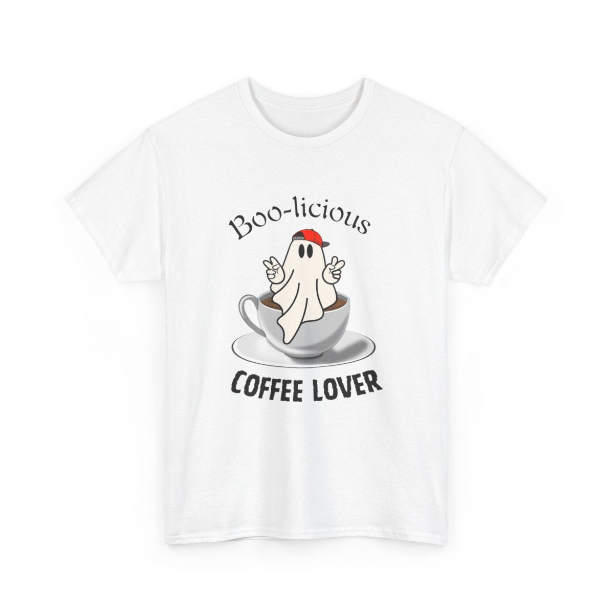 Coffee T-Shirt with Cute Ghost - BOO-licious Coffee Lover
