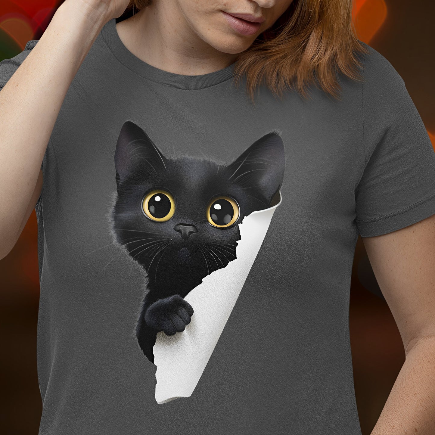 Cute Black Cat T-Shirt - Cat Lover Shirts - Boo and Bewear