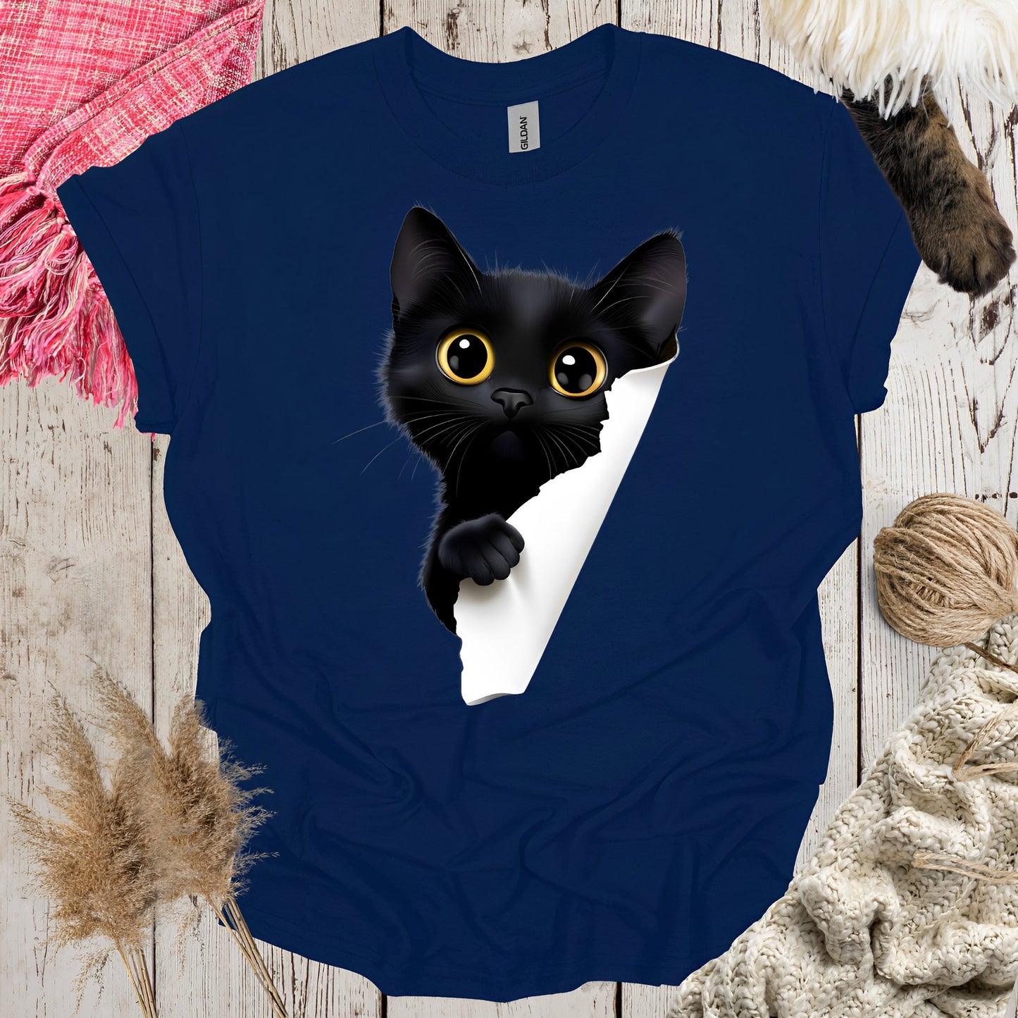Cute Black Cat T-Shirt - Cat Lover Shirts - Boo and Bewear