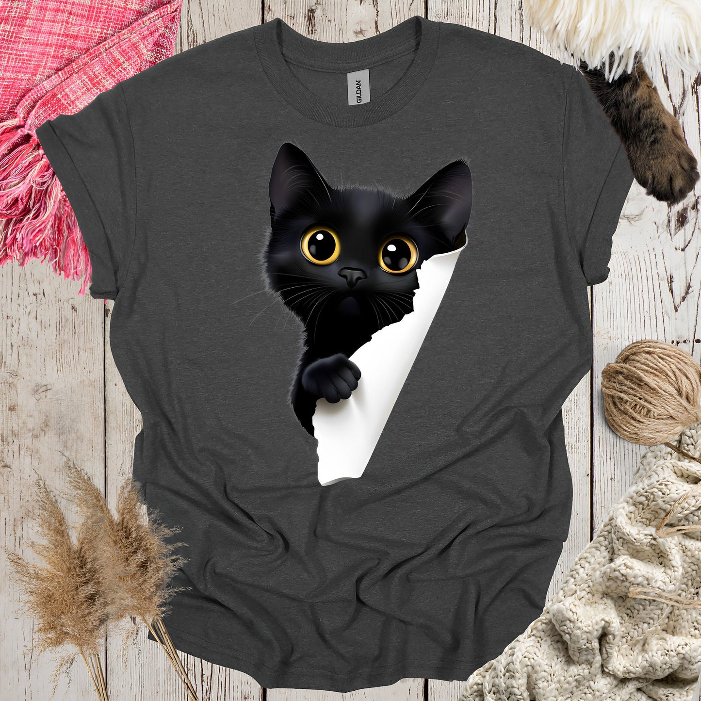 Cute Black Cat T-Shirt - Cat Lover Shirts - Boo and Bewear